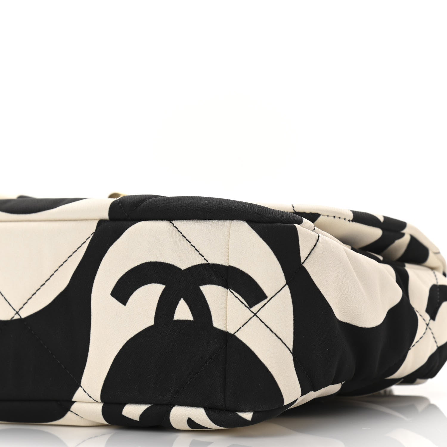 Chanel Fabric Printed Medium Chanel 19 Flap Black Ecru 10 of 10