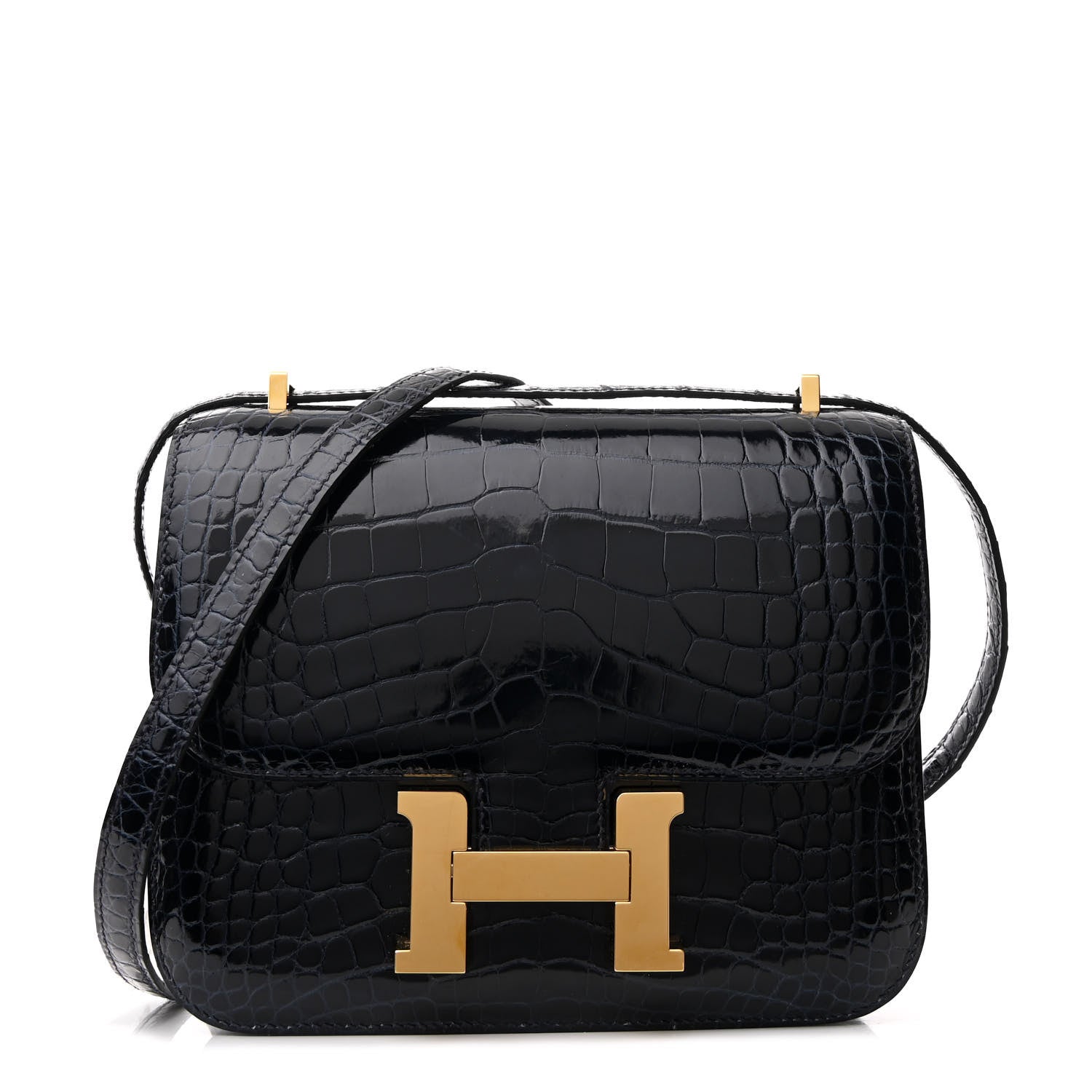 Hermes Shiny Alligator Constance 18 Bleu Baltique 1 of 13