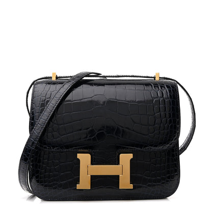 Hermes Shiny Alligator Constance 18 Bleu Baltique 1 of 13