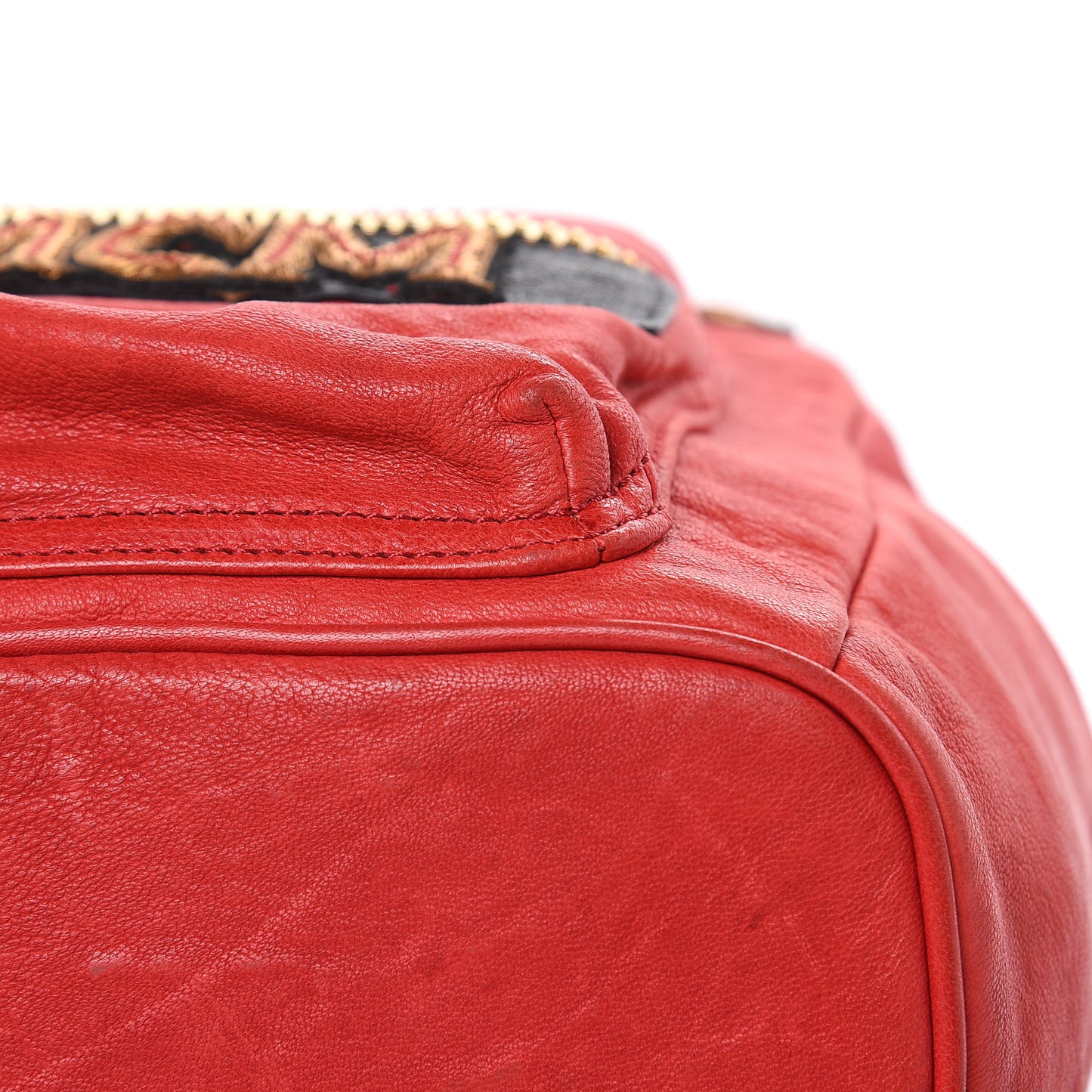 Lambskin Fox Fur Small Stark Insignia Backpack Red