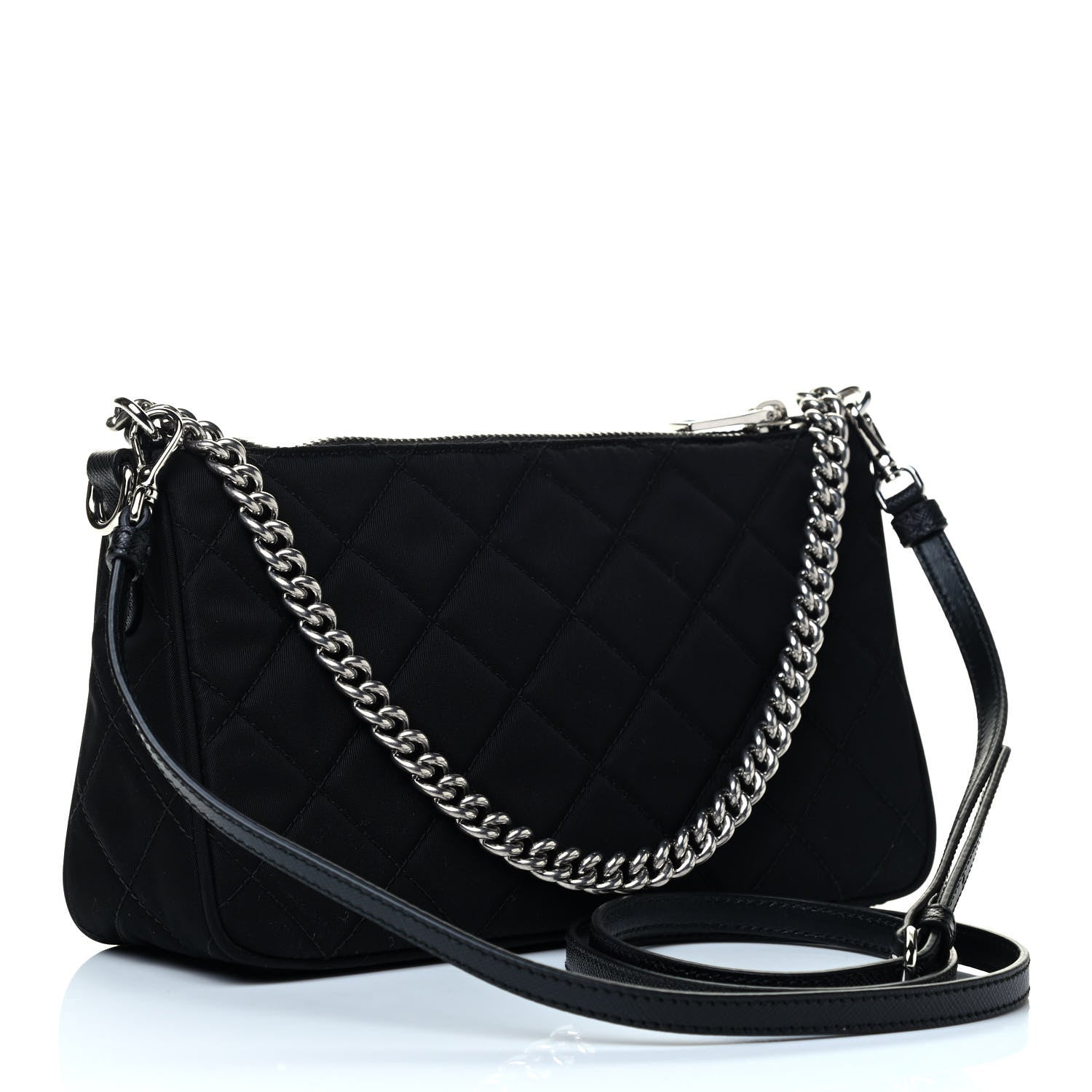 Prada Nylon Tessuto Impuntu Quilted Crossbody Bag Black 2 of 4