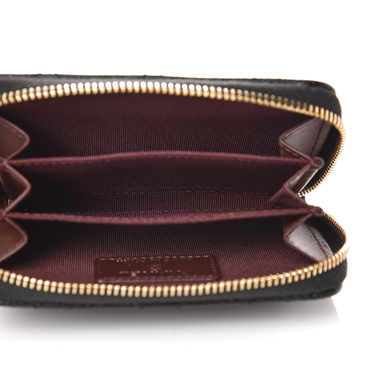 Caviar Quilted Zip Coin Purse Black