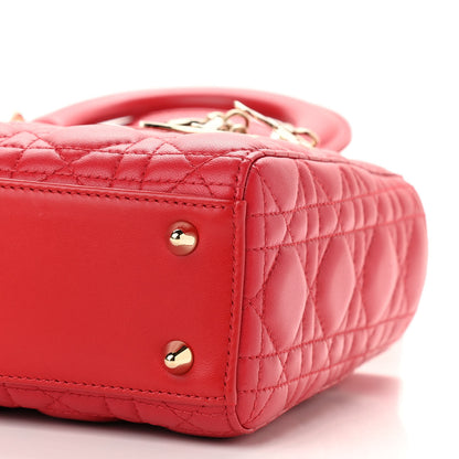 Christian Dior Lambskin Cannage Small Lucky Badges My Lady Dior Red 8 of 9