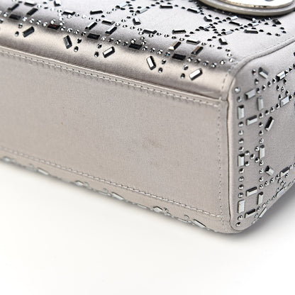 Christian Dior Satin Crystal Cannage Mini Lady Dior Gray 11 of 11