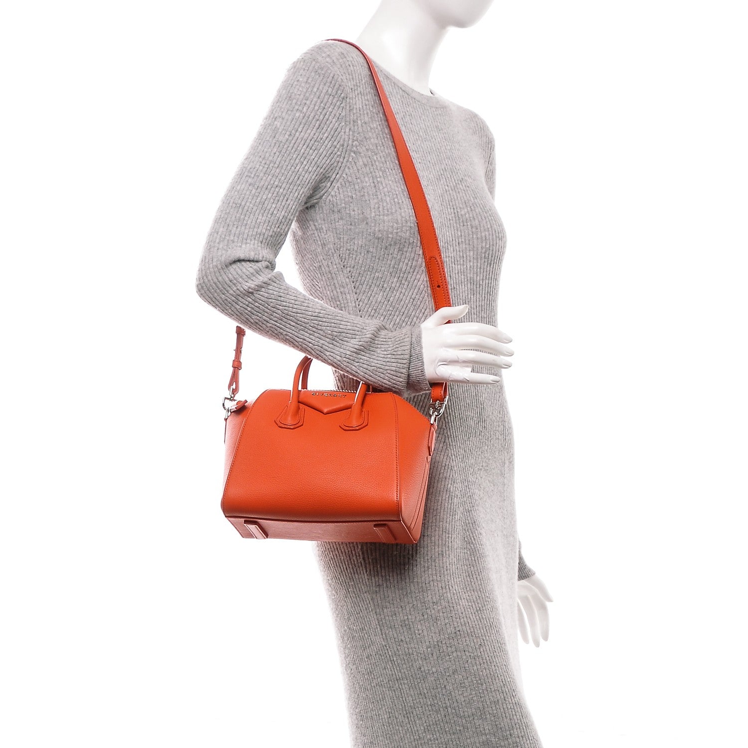 Givenchy Sugar Goatskin Mini Antigona Burnt Orange 2 of 7
