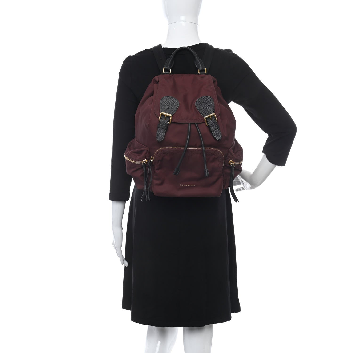 Burberry Nylon Small Rucksack Backpack Burgundy Red 2 of 11