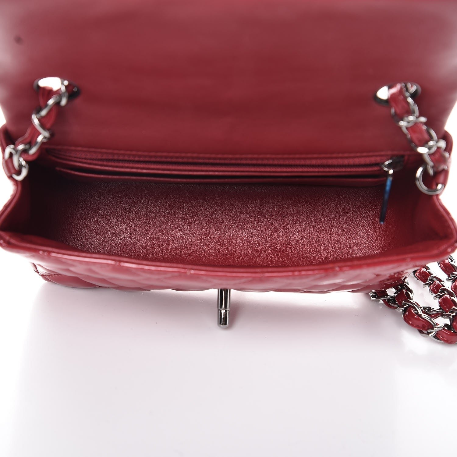 Chanel Patent Calfskin Quilted Mini Rectangular Flap Red 5 of 8