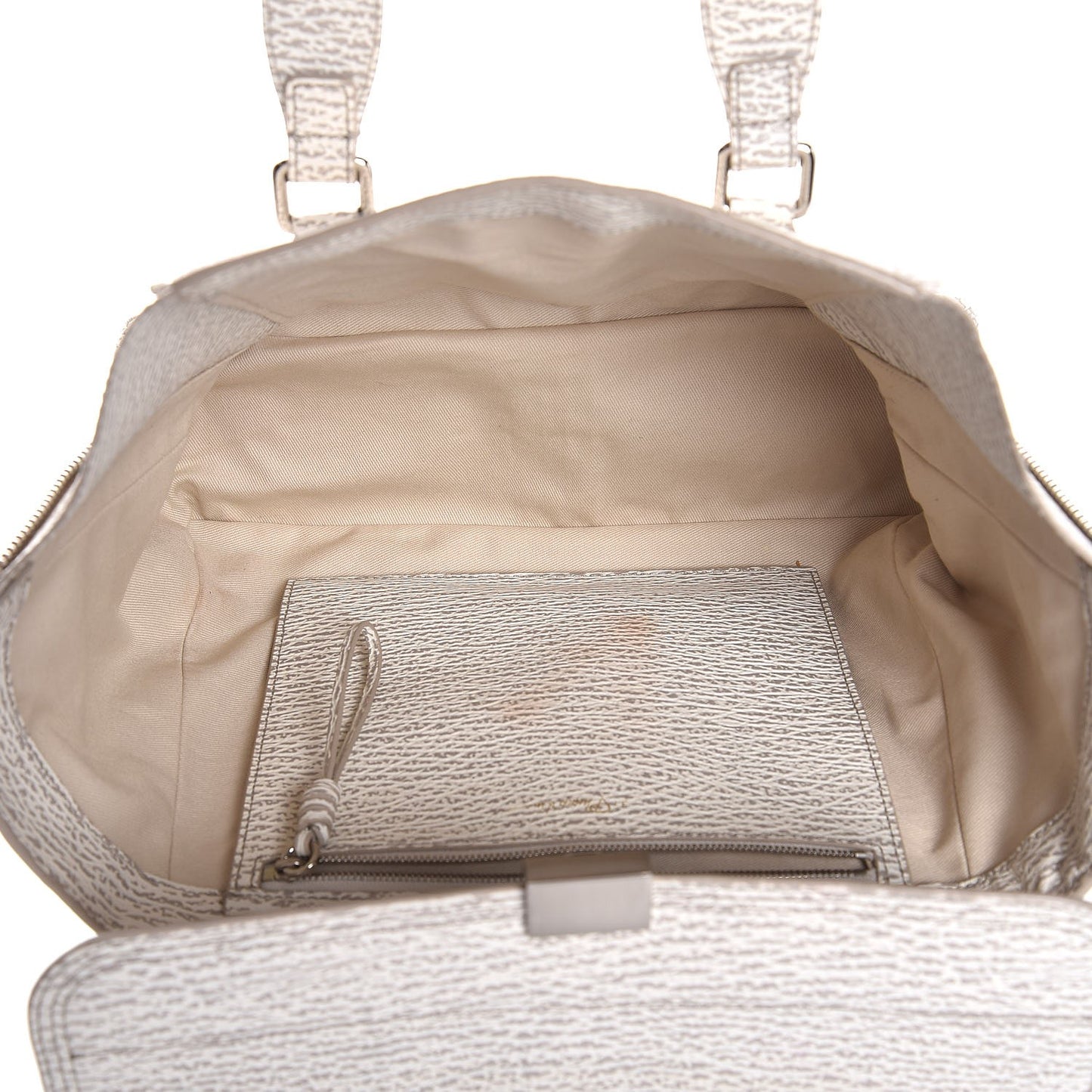 3.1 Textured Calfskin Medium Pashli Satchel White