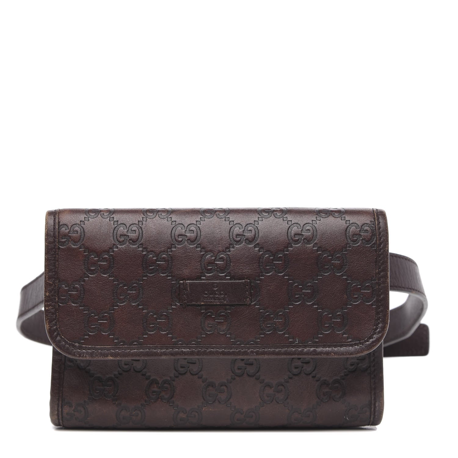 Gucci Guccissima Slim Belt Bag Dark Brown 1 of 15