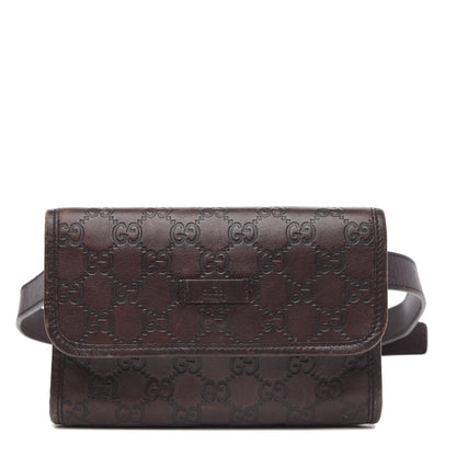 Gucci Guccissima Slim Belt Bag Dark Brown 1 of 15