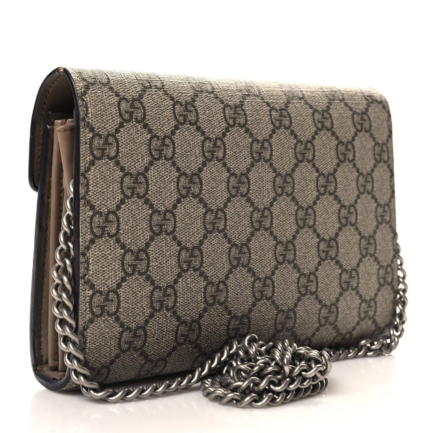 Gucci GG Supreme Monogram Mini Dionysus Chain Wallet Beige Taupe 3 of 13