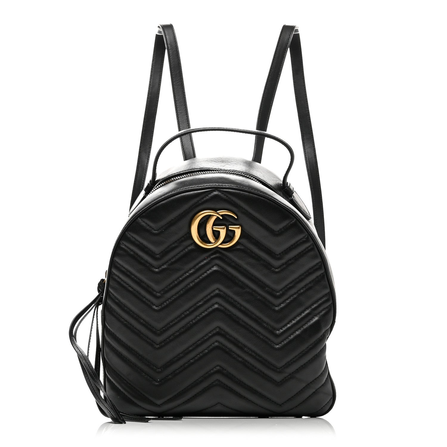 Gucci Calfskin Matelasse GG Marmont Dome Backpack Black 1 of 10