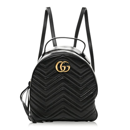 Gucci Calfskin Matelasse GG Marmont Dome Backpack Black 1 of 10