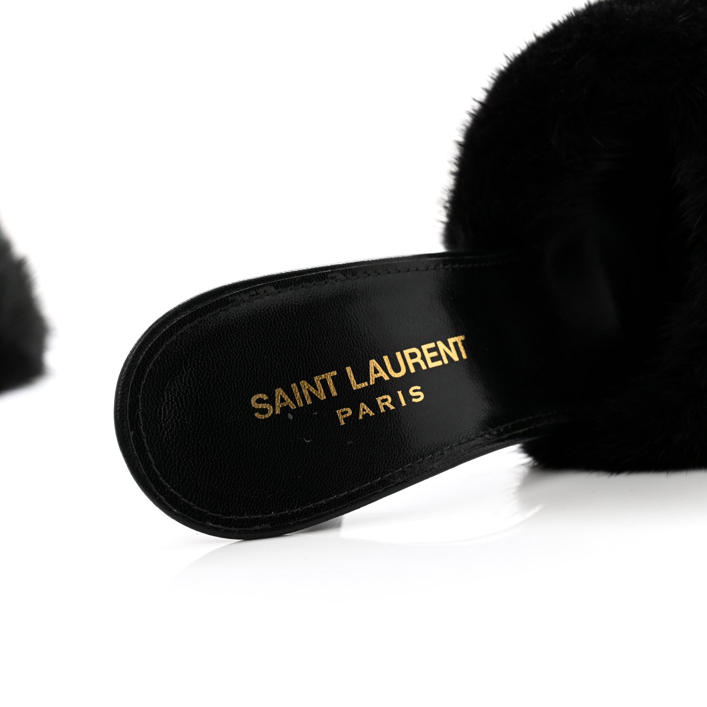 Mink Calfskin Roy Mule Sandals 39 Black
