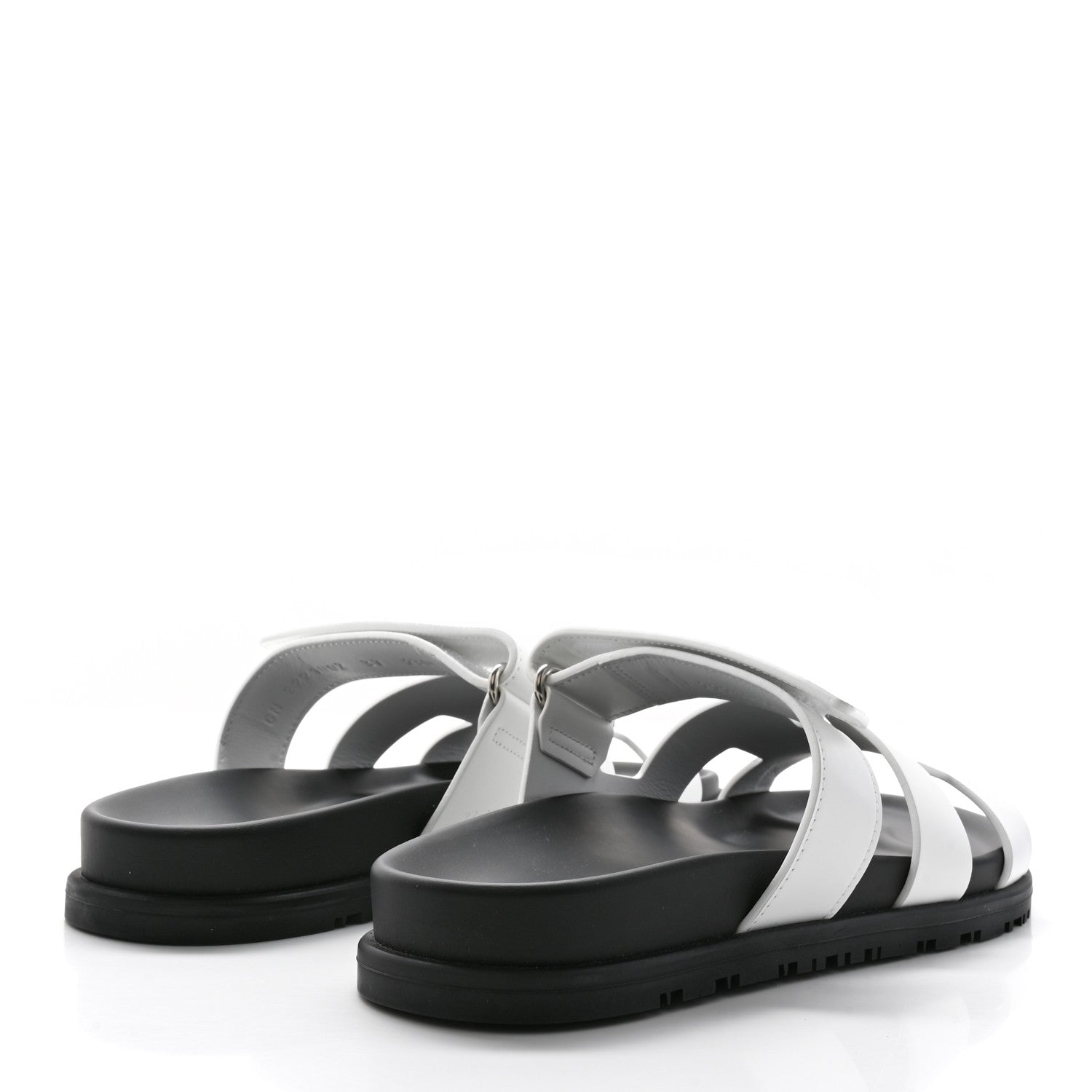 Hermes Calfskin Womens Chypre Sandals 37 White 4 of 10