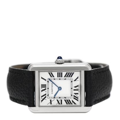 Cartier Stainless Steel Calfskin 24mm Tank Solo Quartz Watch 2 of 4