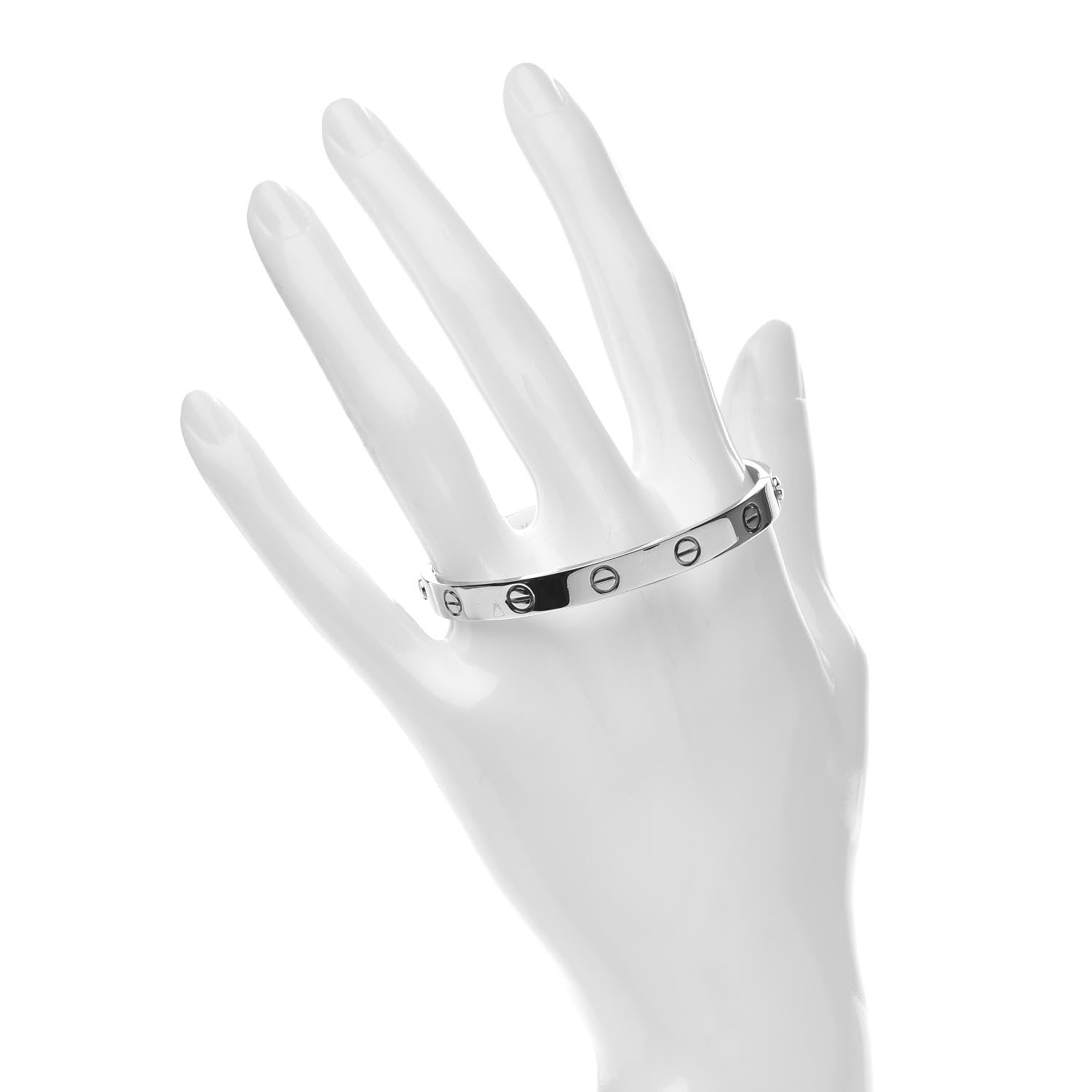 Cartier 18K White Gold LOVE Bracelet 16 2 of 5