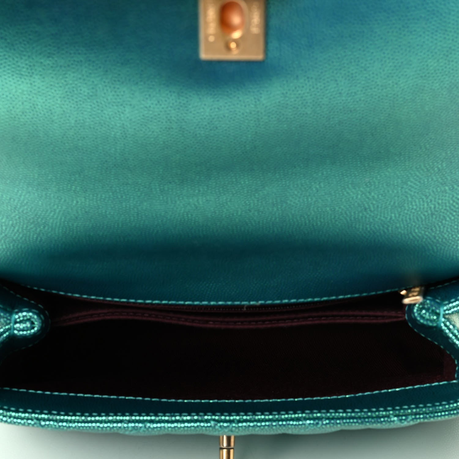 Chanel Metallic Caviar Quilted Mini Coco Handle Flap Blue 4 of 6