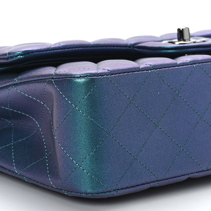 Chanel Iridescent Lambskin Quilted Medium Double Flap Turquoise 8 of 9
