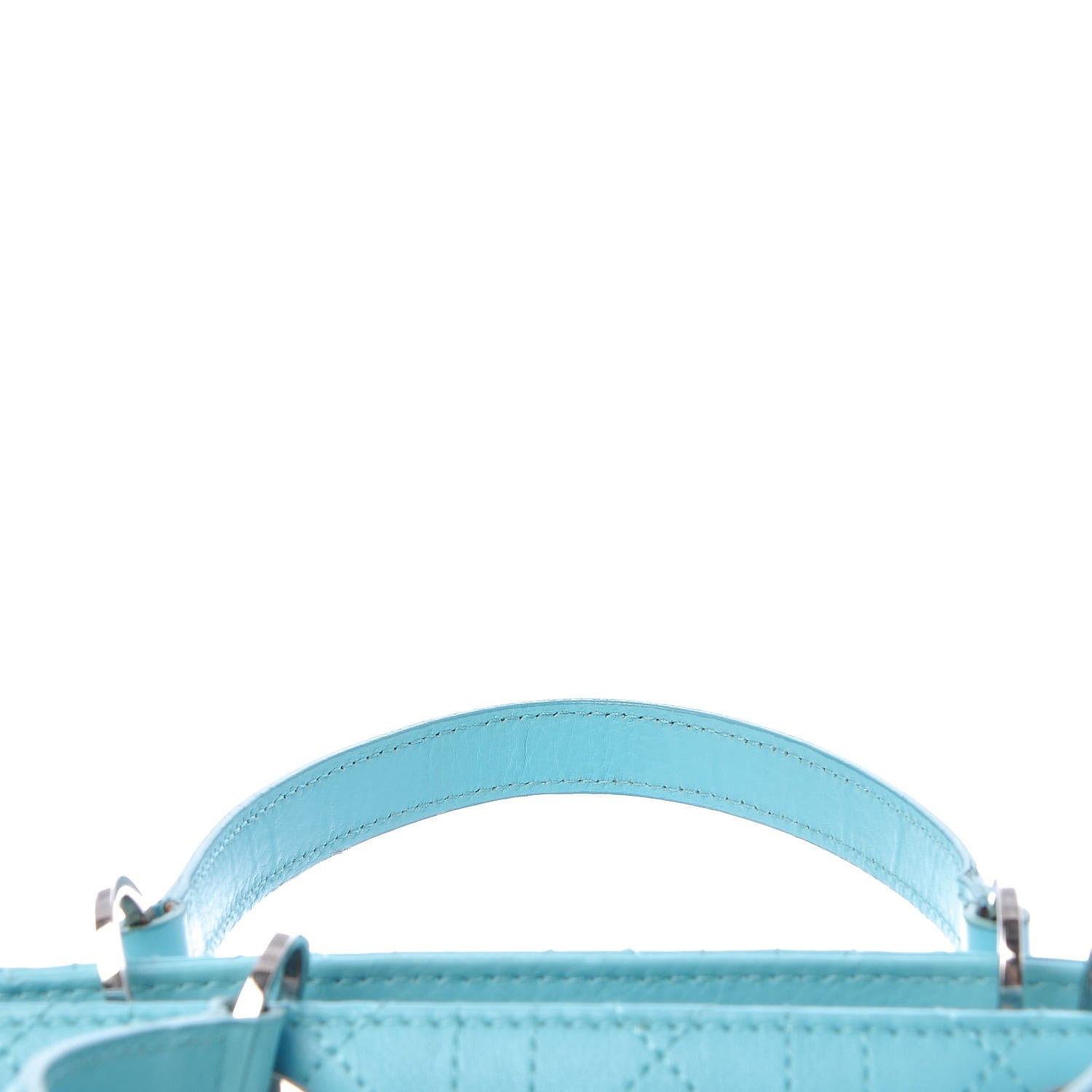 Christian Dior Calfskin Cannage Tote Turquoise 9 of 17