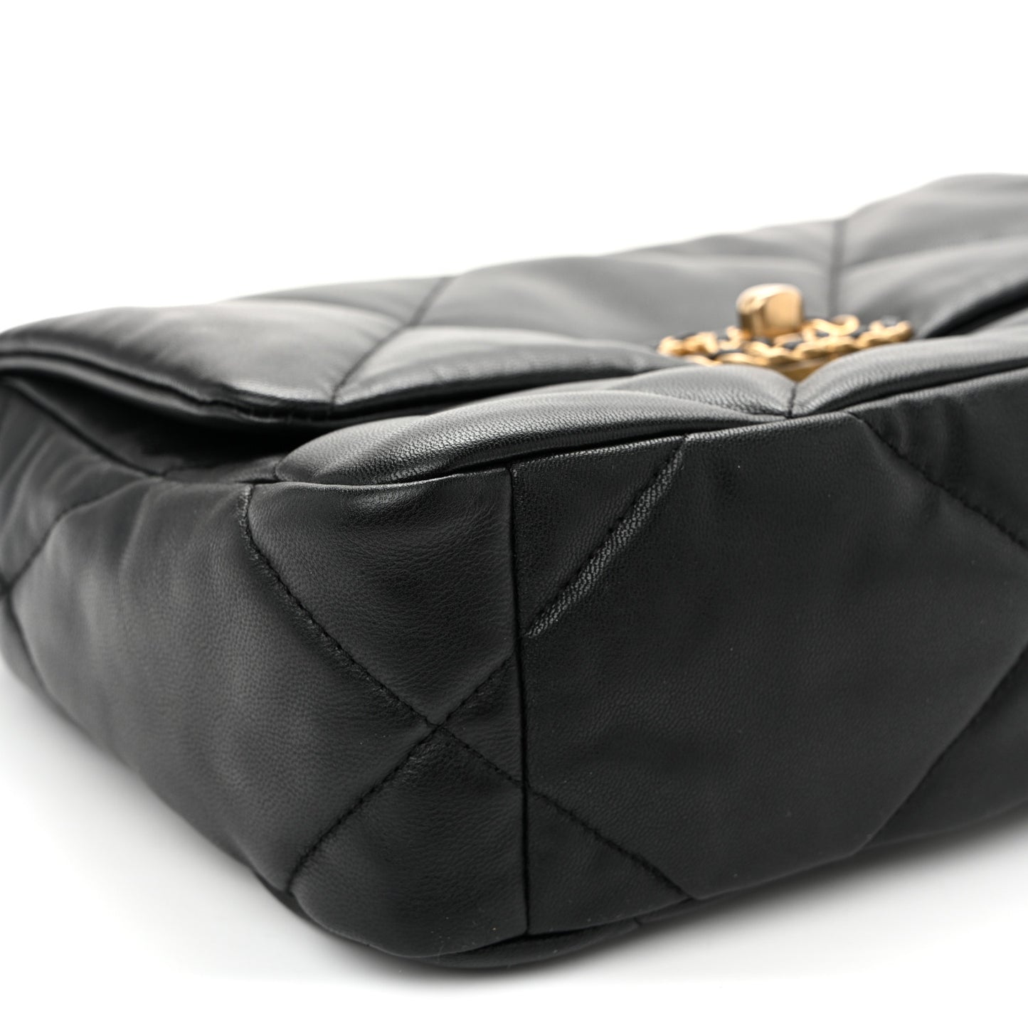 Goatskin Quilted Medium Chanel 19 Flap Black