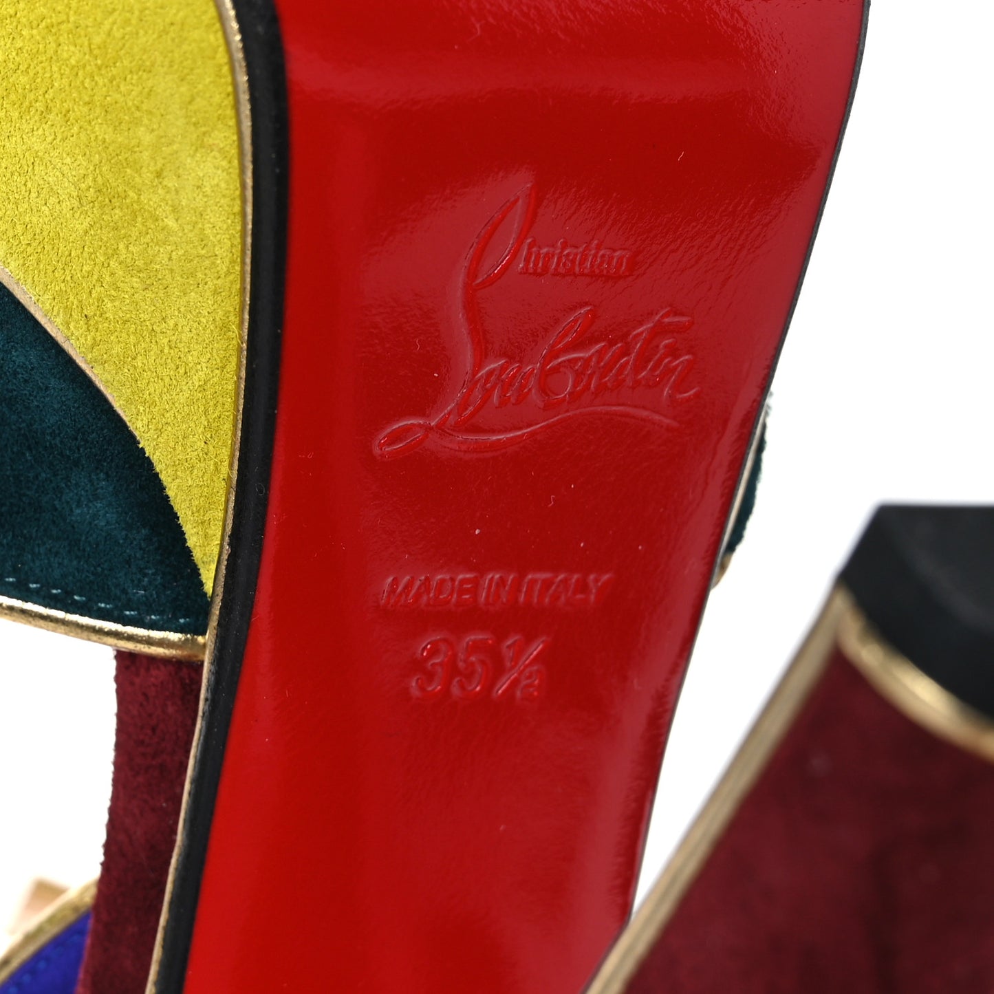 Veau Velours Plaform Sandals 35.5 Gold Multicolor