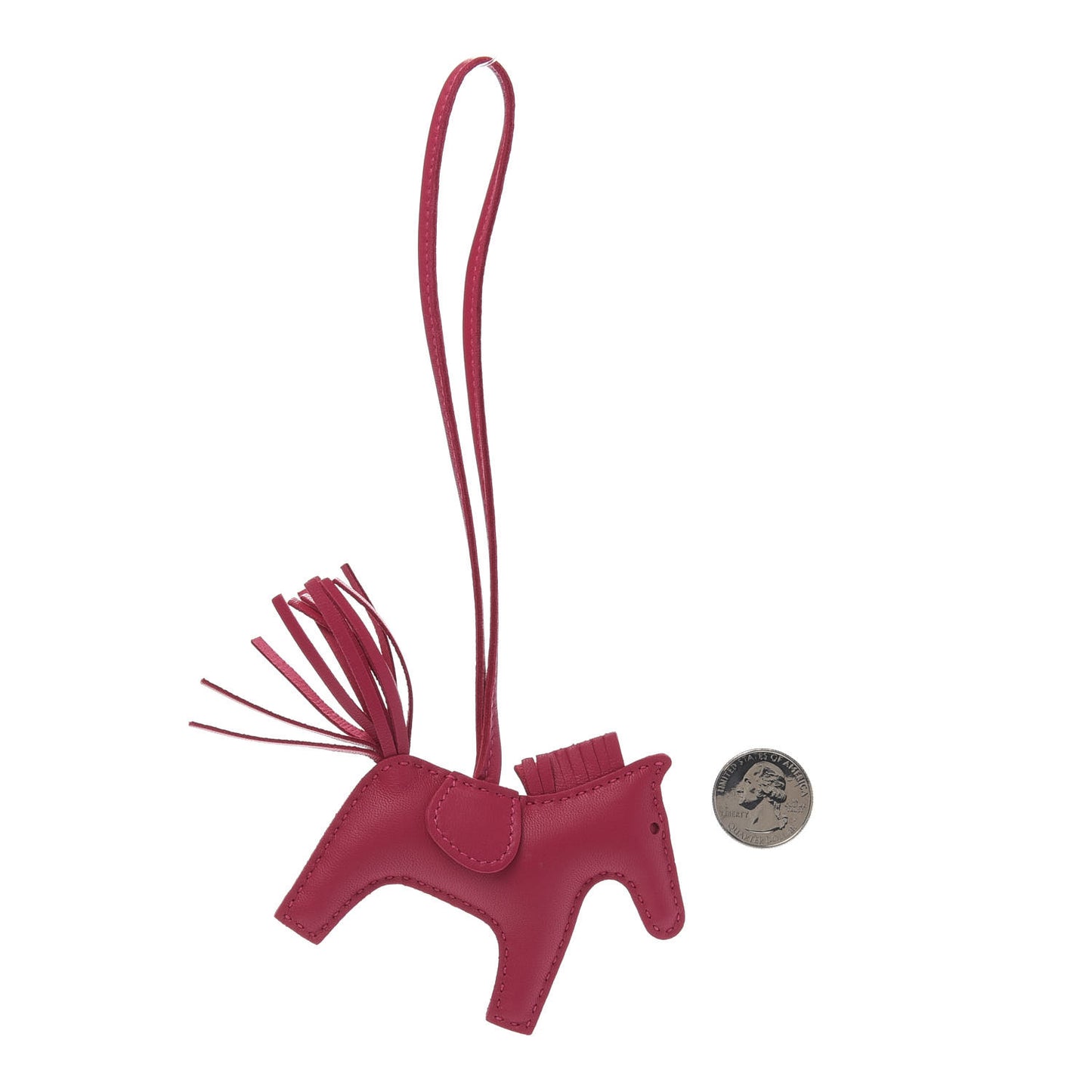 Milo Lambskin Grigri Rodeo Horse Bag Charm PM Rose Mexico