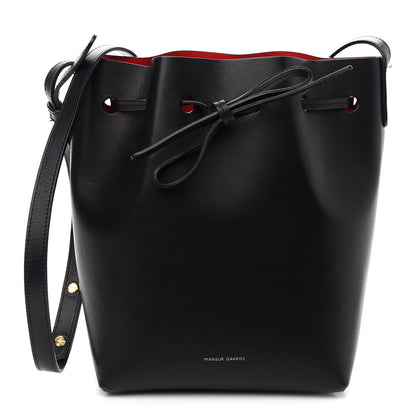 Mansur Gavriel Vegetable Tanned Calfskin Mini Bucket Bag Black Flamma 1 of 10