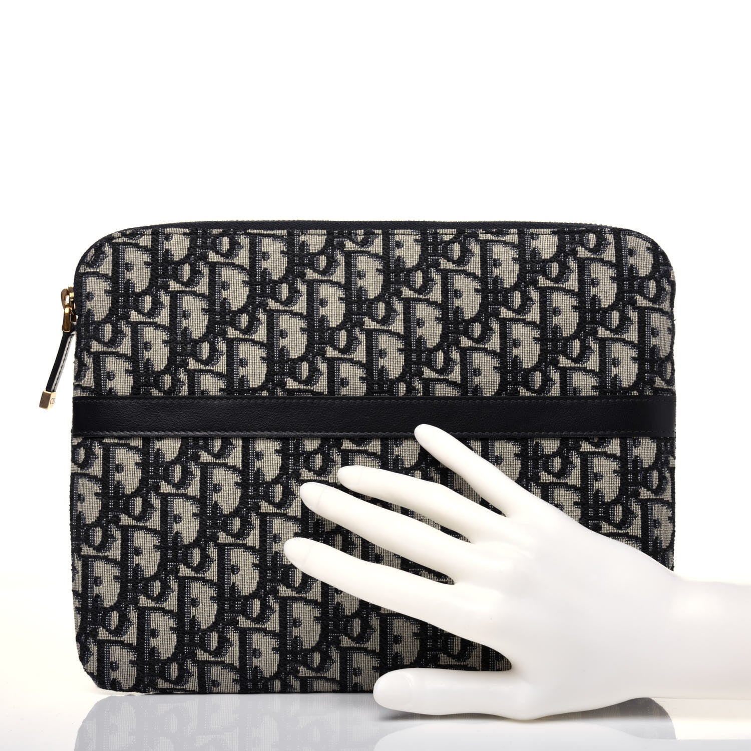 Christian Dior Oblique Pouch Clutch Blue 2 of 9