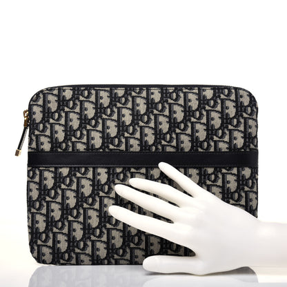 Christian Dior Oblique Pouch Clutch Blue 2 of 9