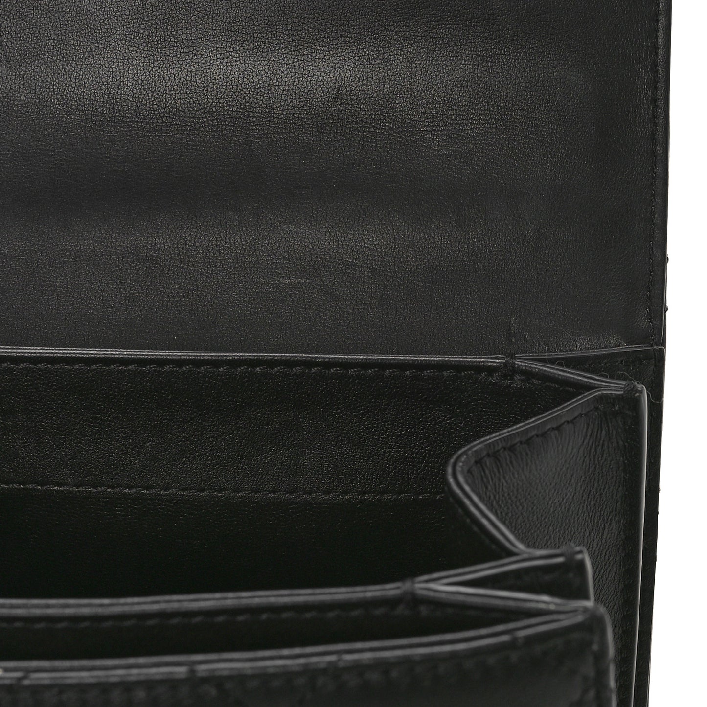 Calfskin Quilted Small Top Handle Flap Black