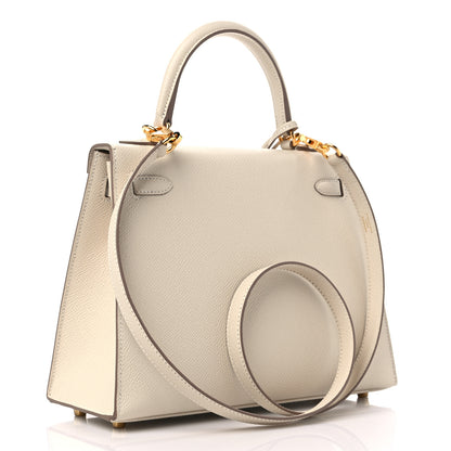 Hermes Epsom Kelly Sellier 25 Craie 4 of 11