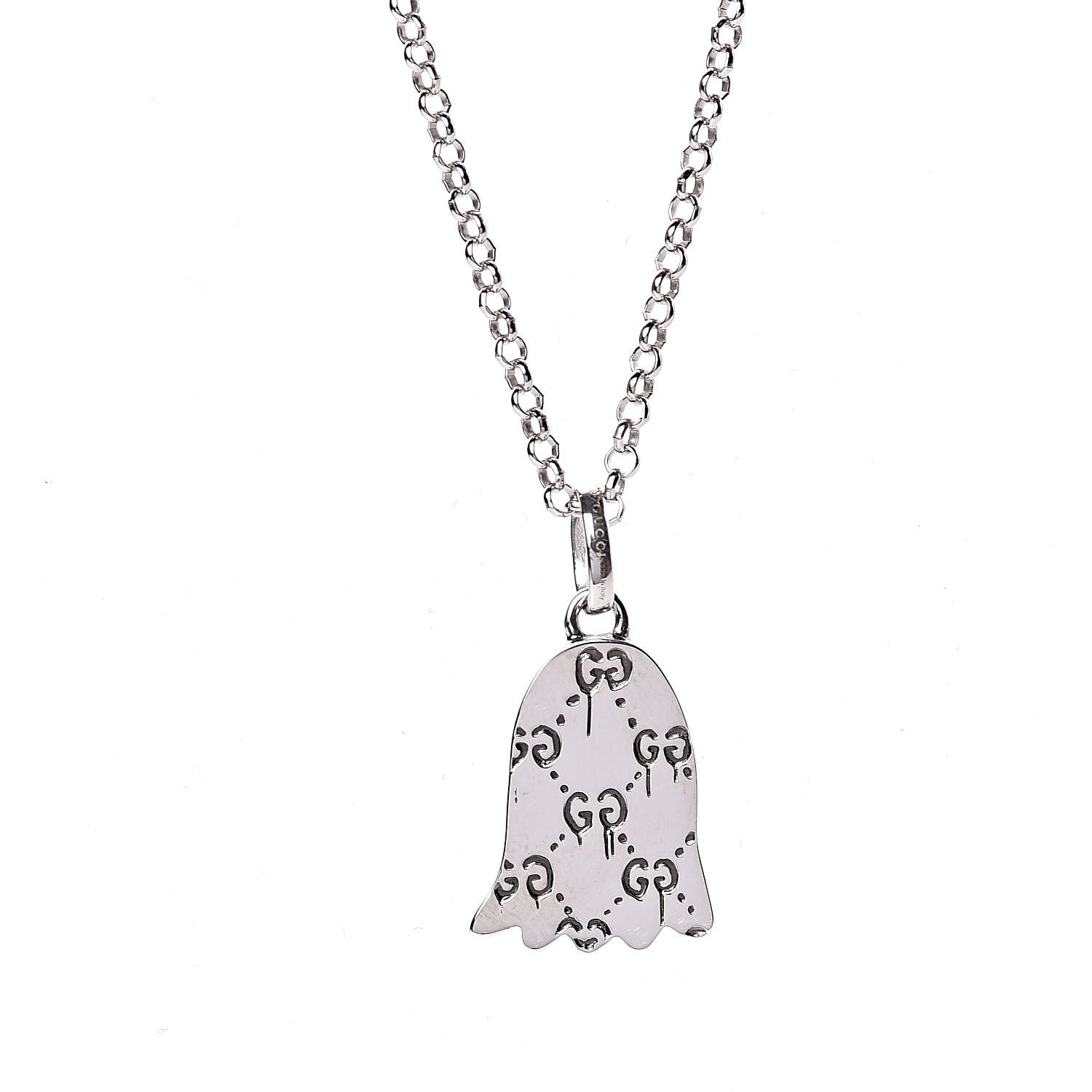 Gucci Sterling Silver GucciGhost Pendant Necklace 5 of 6