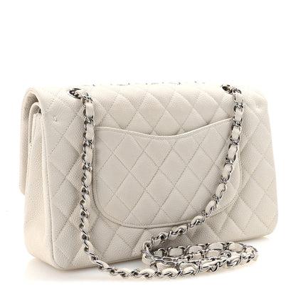 Chanel Iridescent Caviar Quilted Medium Double Flap Off White 3 of 11