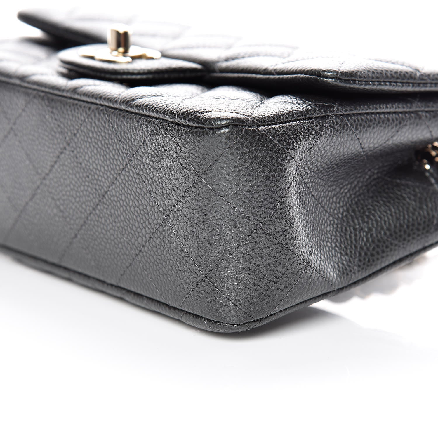 Chanel Caviar Quilted Mini Rectangular Flap Dark Grey 6 of 10