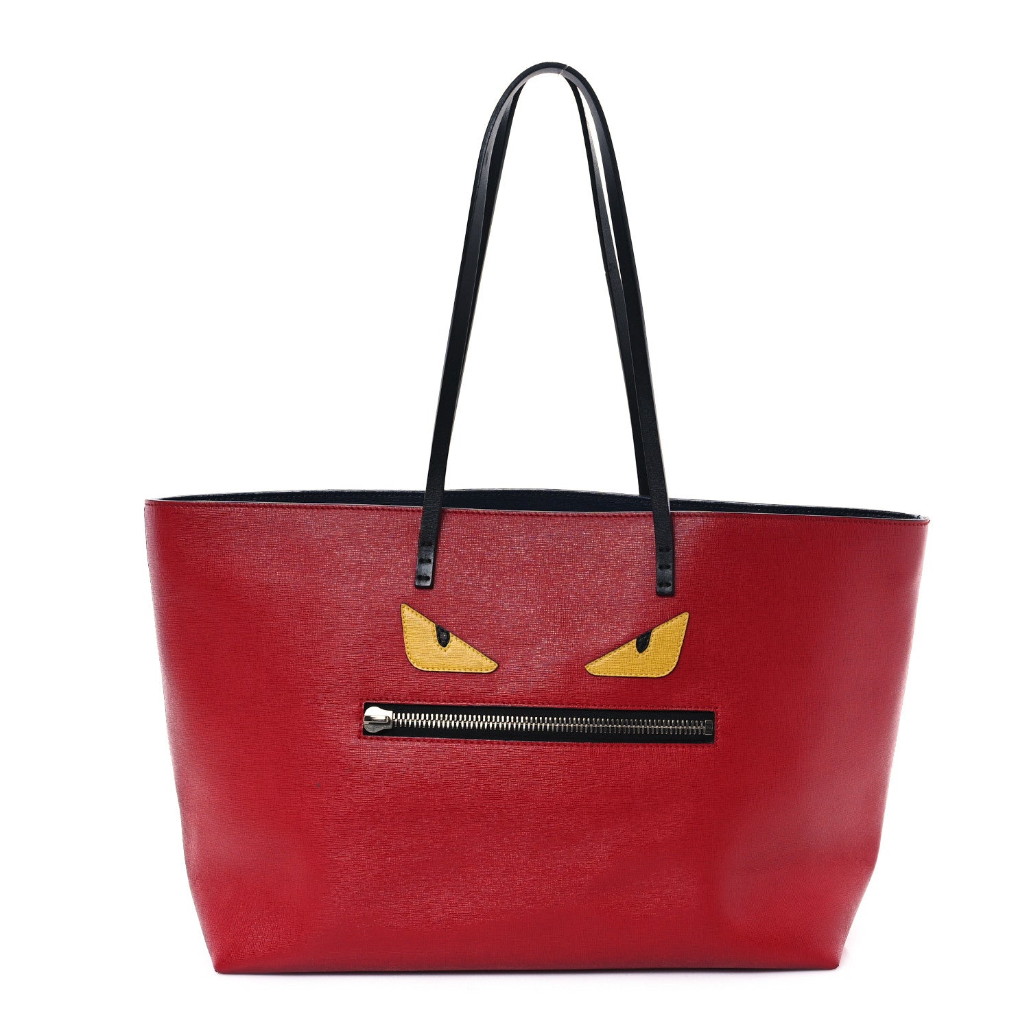 Fendi Vitello Elite Cuoio Monster Buggies Medium Roll Tote Mattone Black Multicolor Lavagna 1 of 12