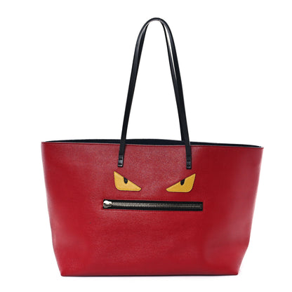 Fendi Vitello Elite Cuoio Monster Buggies Medium Roll Tote Mattone Black Multicolor Lavagna 1 of 12