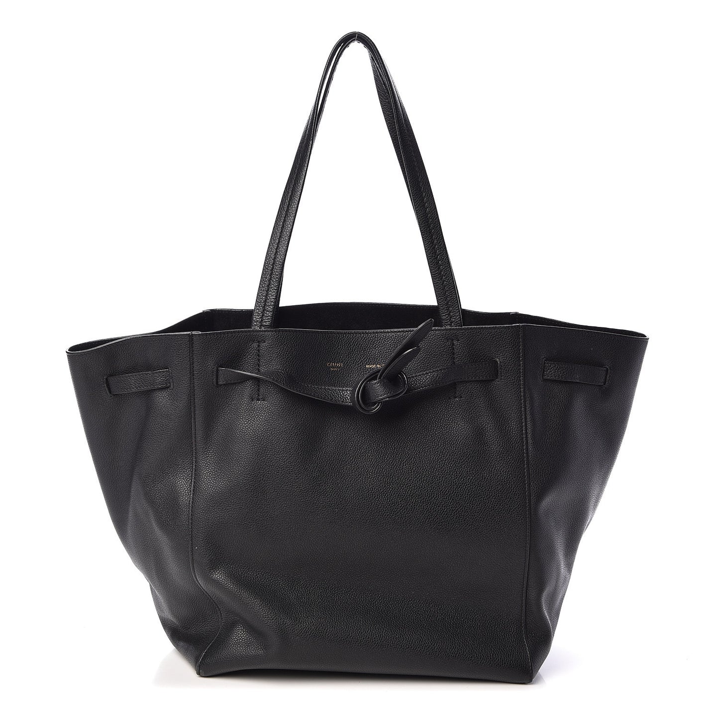 Soft Grained Calfskin Small Belt Cabas Phantom Black