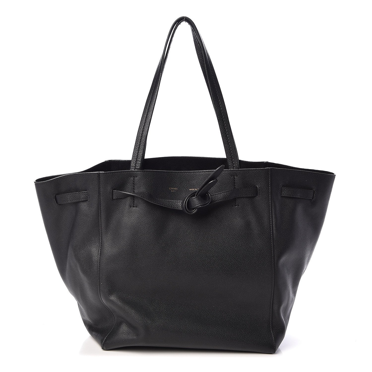 Celine Soft Grained Calfskin Small Belt Cabas Phantom Black 1 of 9