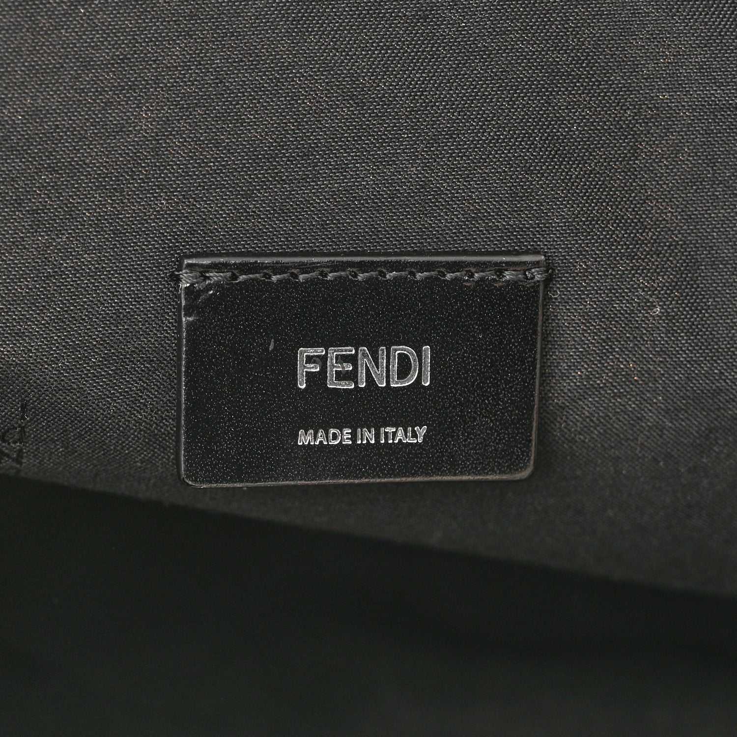 Fendi Canvas Vitello Grace Logo Flat Shopping Tote Grezzo Black 6 of 10