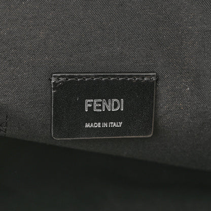 Fendi Canvas Vitello Grace Logo Flat Shopping Tote Grezzo Black 6 of 10