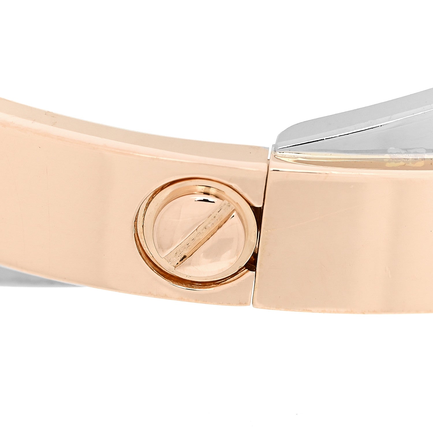Cartier 18K Pink White Gold 12 Diamond Double LOVE Bracelet 17 8 of 8