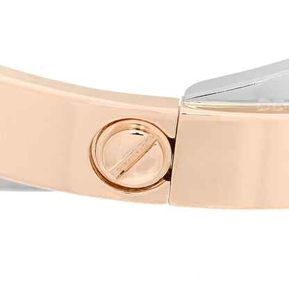Cartier 18K Pink White Gold 12 Diamond Double LOVE Bracelet 17 8 of 8
