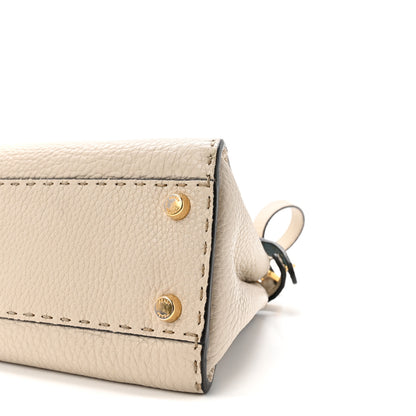 Fendi Cuoio Romano Selleria Bi-Color Mini Peekaboo Iconic Satchel Beige Blue 9 of 9