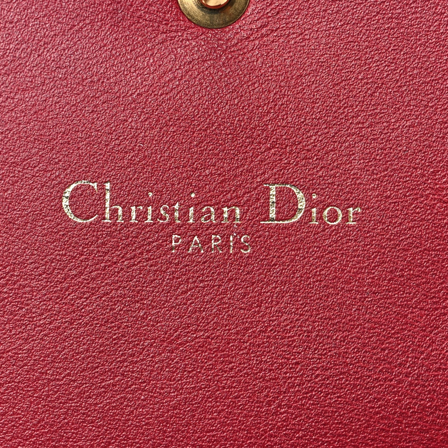Grained Lambskin J'adior Croisiere Chain Wallet Red