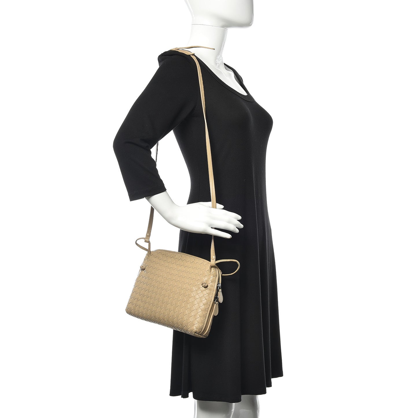 Nappa Intrecciato Nodini Crossbody Maple