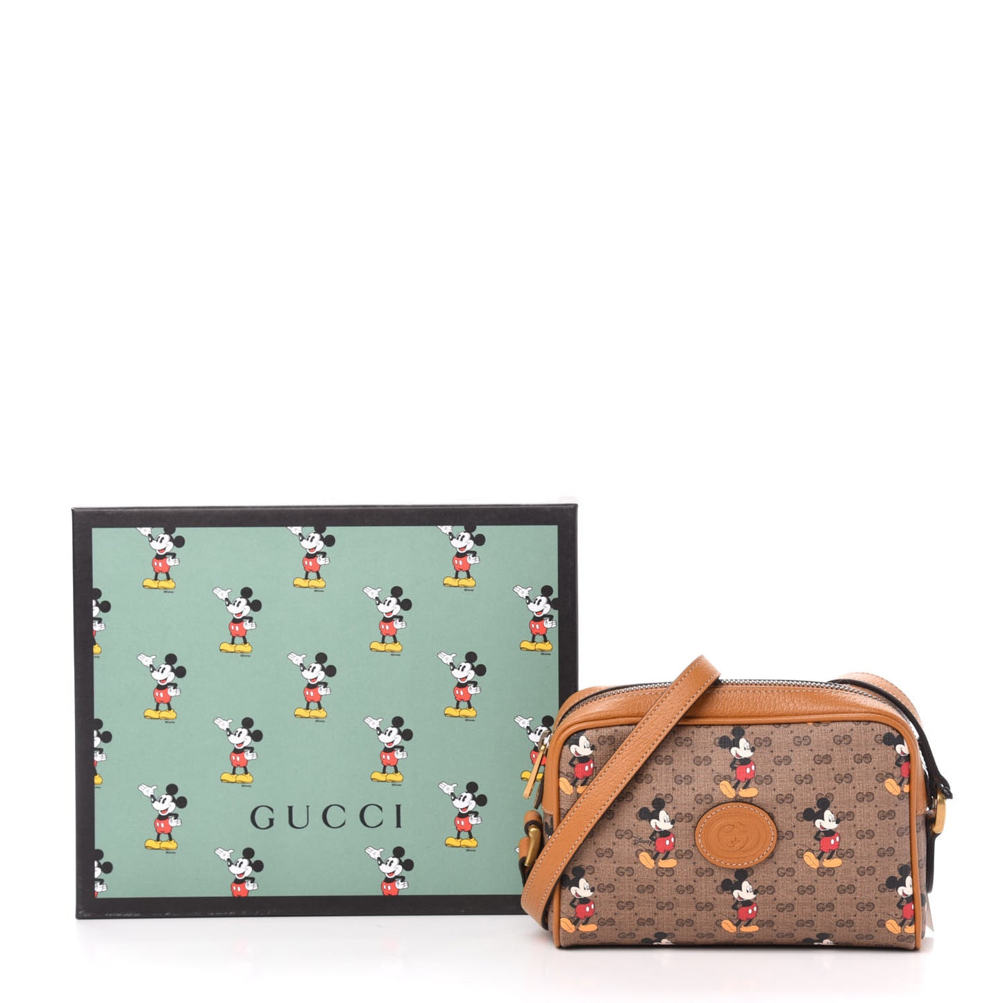 X DISNEY Mini Vintage GG Supreme Monogram Mickey Mouse Shoulder Bag Beige Vintage Sun Oil