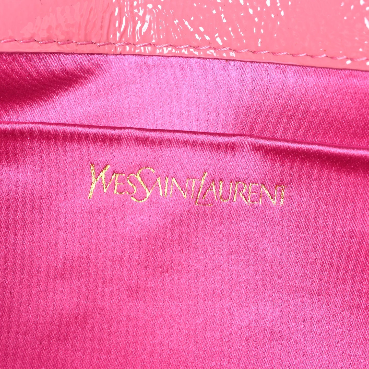 Textured Patent Large Belle De Jour Clutch Indian Pink