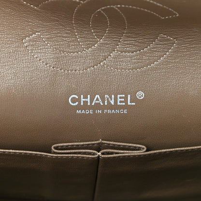 Chanel Crinkled Patent Quilted Medium Double Flap Brown 10 of 19