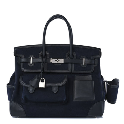 Hermes Goeland Toile Swift Cargo Birkin 35 Bleu Marine 1 of 11